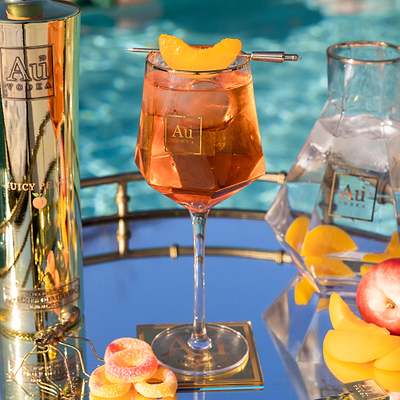 View Au Long Stem Diamond Cut Glass