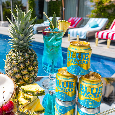 Au Vodka Blue Hawaiian Cocktail Cans