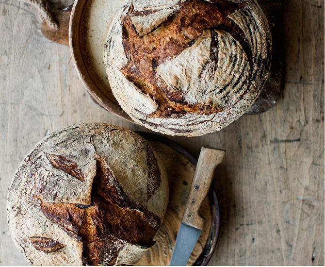 Freshly baked sourdough bread