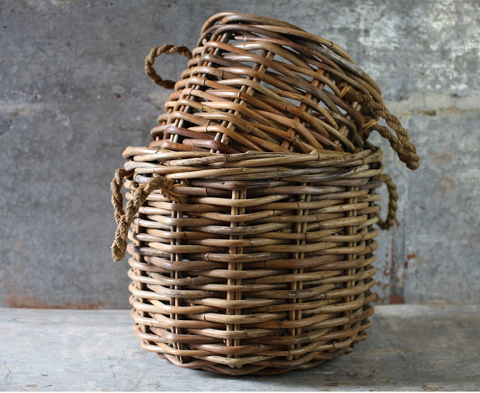 Chunky rattan storage baskets