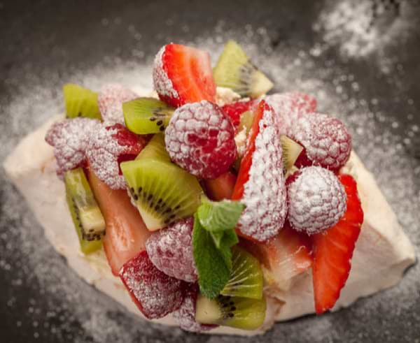 Fruit Salad on Meringue