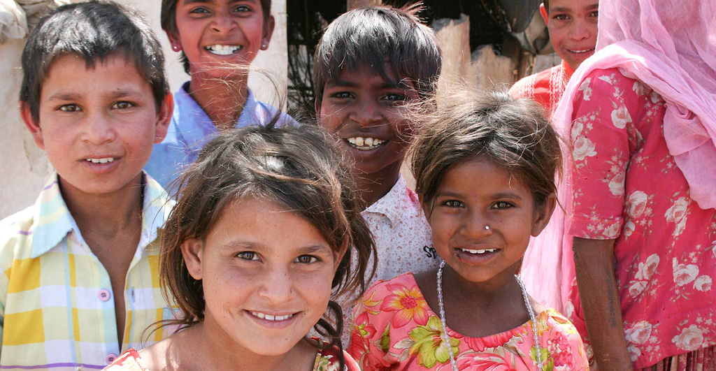 Group of Indian children smiling