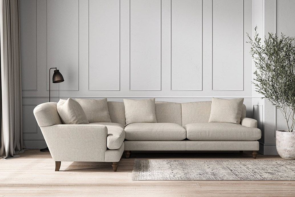 Deni Grand Left Hand Corner Sofa - Brera Linen Natural