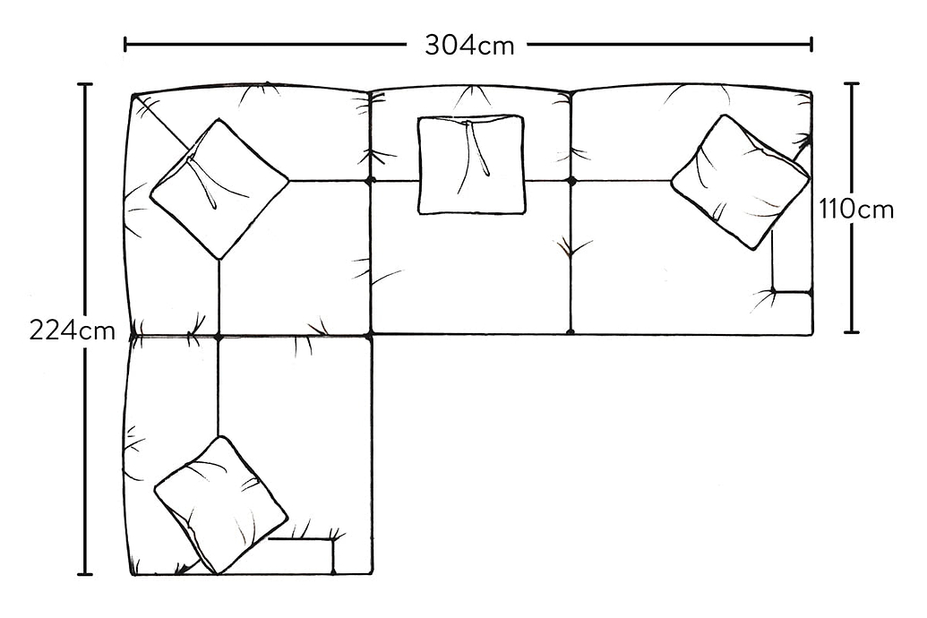 Deni Large Left Hand Corner Sofa - Brera Linen Natural