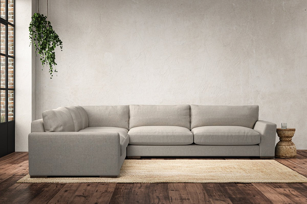 Guddu Grand Left Hand Corner Sofa - Brera Linen Natural