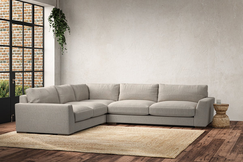 Guddu Large Left Hand Corner Sofa - Brera Linen Natural