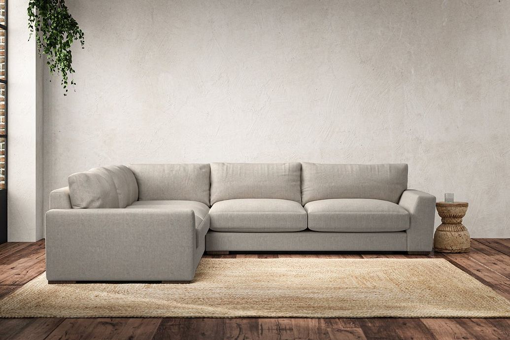 Guddu Large Left Hand Corner Sofa - Brera Linen Natural