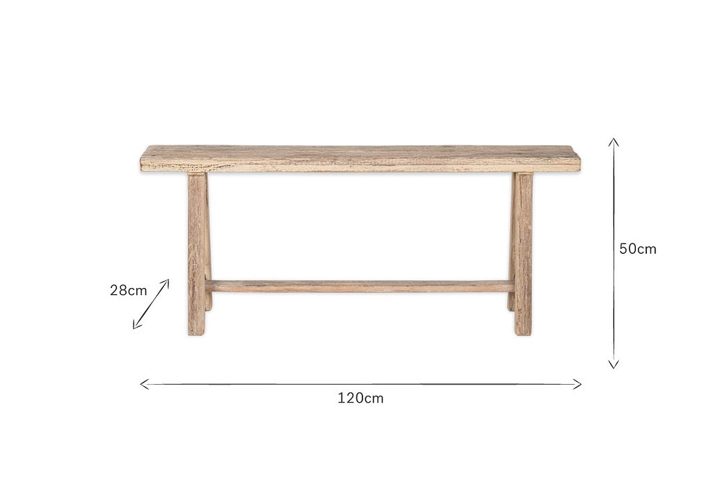 Ibo Reclaimed Wood Long Bench - Natural