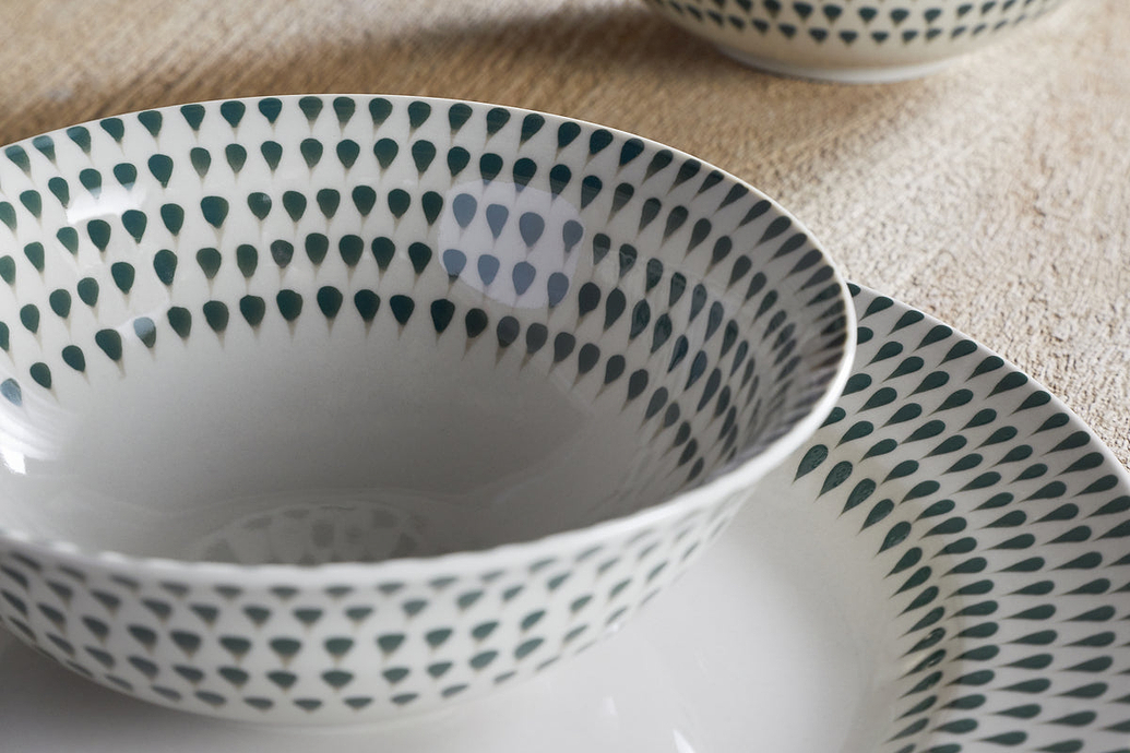 Juniper Drop Cereal Bowl - Cream & Juniper