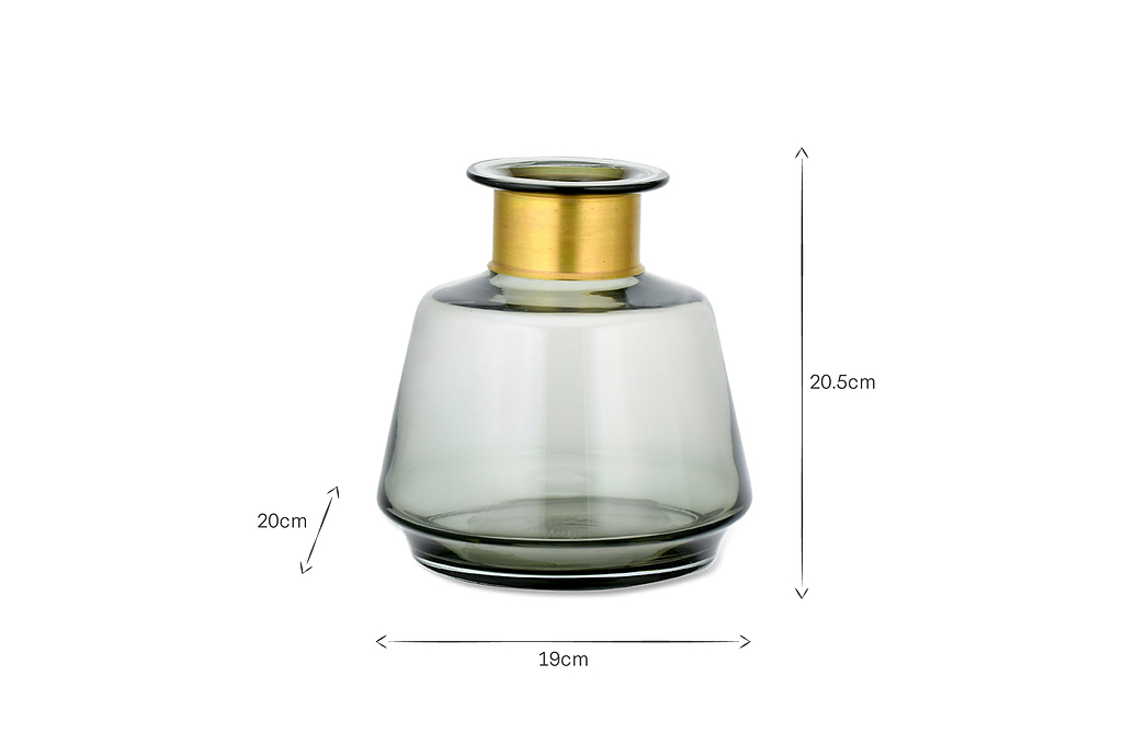 Miza Glass Vase - Smoke