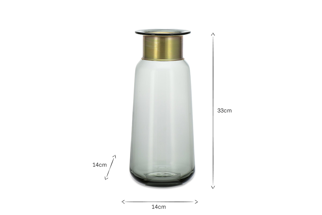 Miza Glass Vase - Smoke