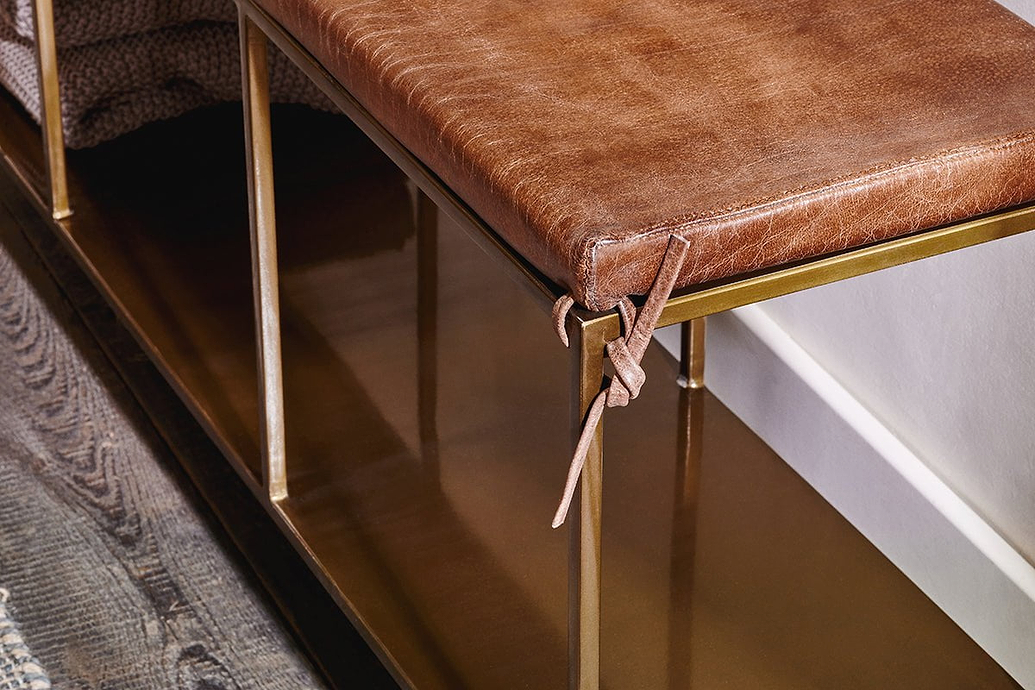 Mahi Iron & Leather Bench