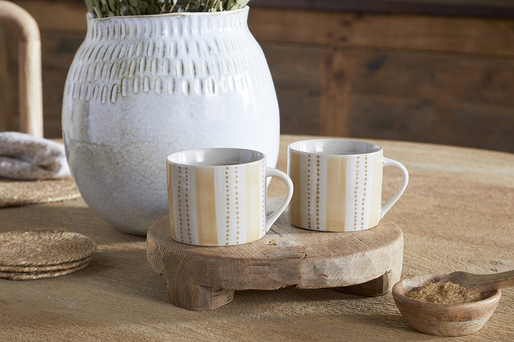 Patthar Mug - Cream & Sand - Small (Set of 2)