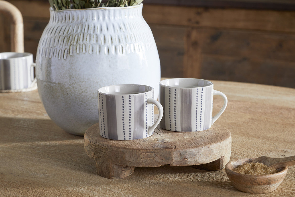 Patthar Mug - Cream & Grey - Small (Set of 2)