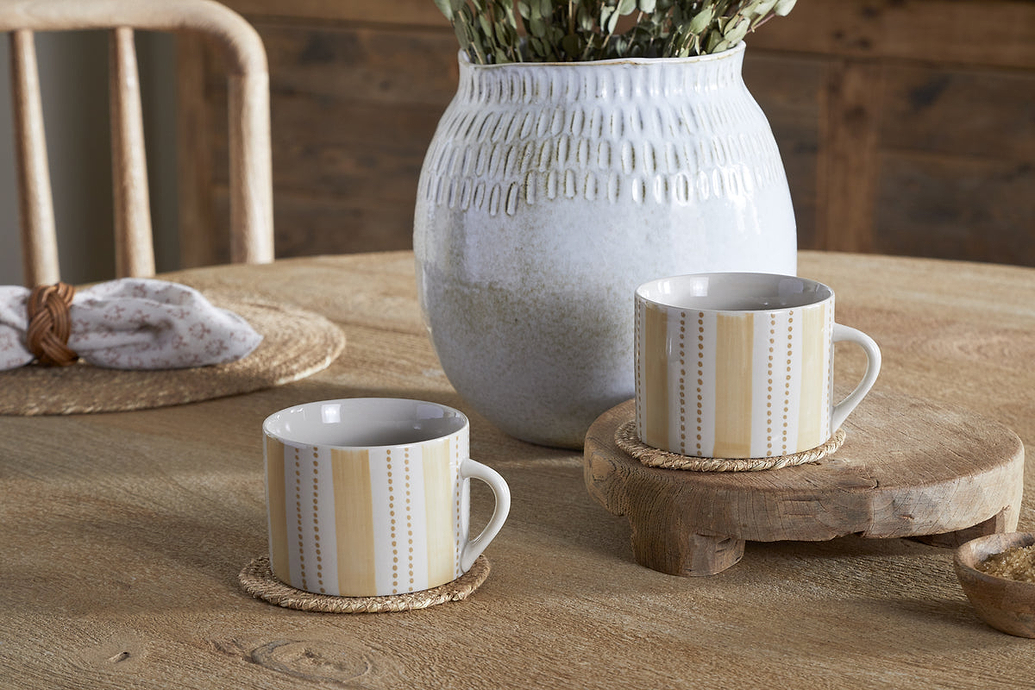 Patthar Mug - Cream & Sand - Large (Set of 2)