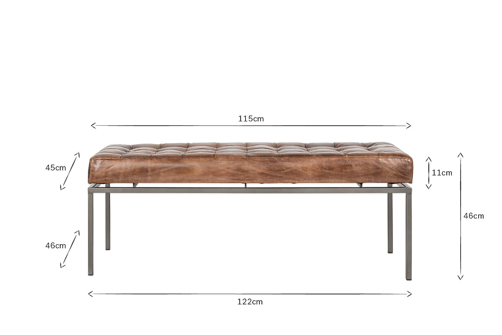 Nasan Leather Upholstered Bench