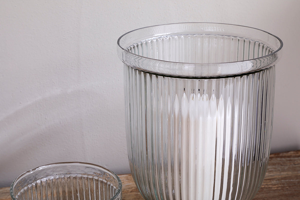 Nia Recycled Glass Candle Holder - Clear