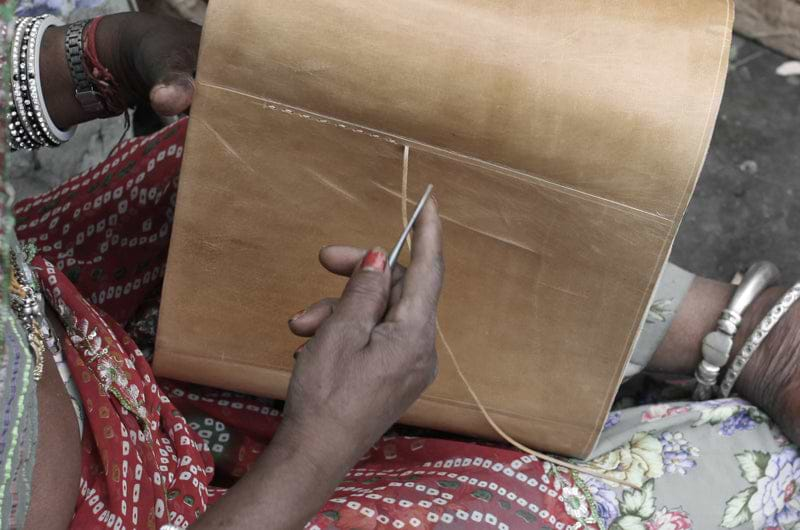 Leather Stitching Artisan at work