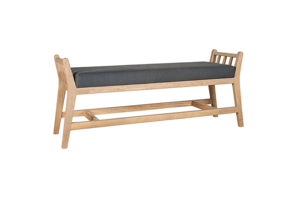 Avanthi Upholstered Sleigh Bench - Charcoal