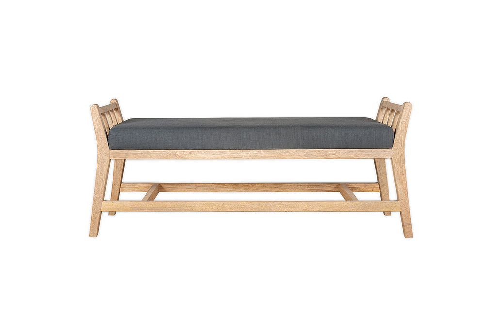 Avanthi Upholstered Sleigh Bench - Charcoal