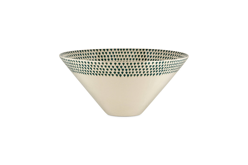 Juniper Drop Serving Bowl - Cream & Juniper - Medium