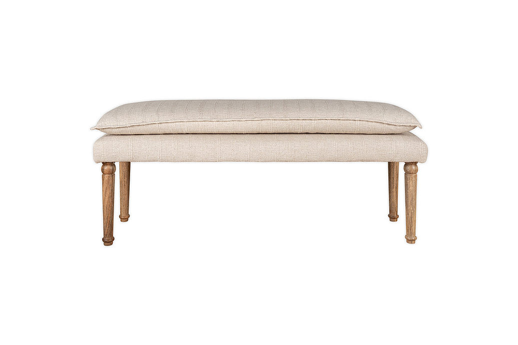 Kiana Cotton Upholstered Bench - Natural