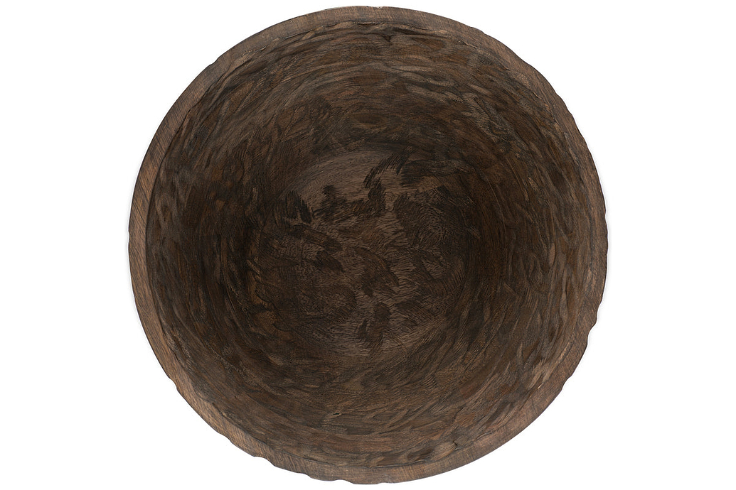 Nyati Wooden Serving Bowl - Dark Brown - Large