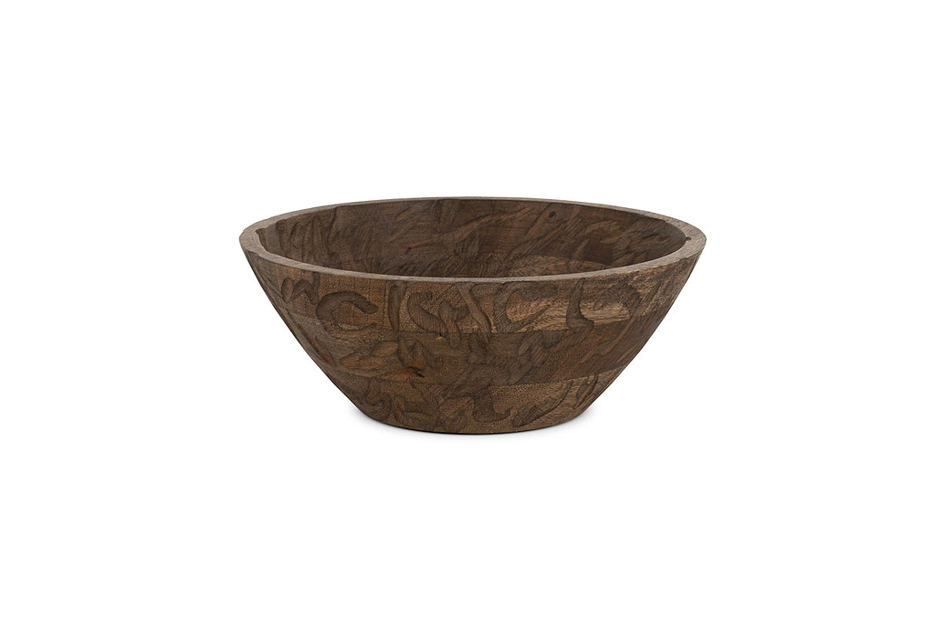Nyati Wooden Serving Bowl - Dark Brown - Small