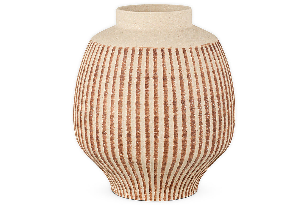 Perola Reactive Glaze Decorative Vase - Natural & Rust