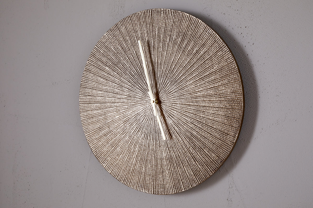 Zuwena Etched Wall Clock - Antique Brass