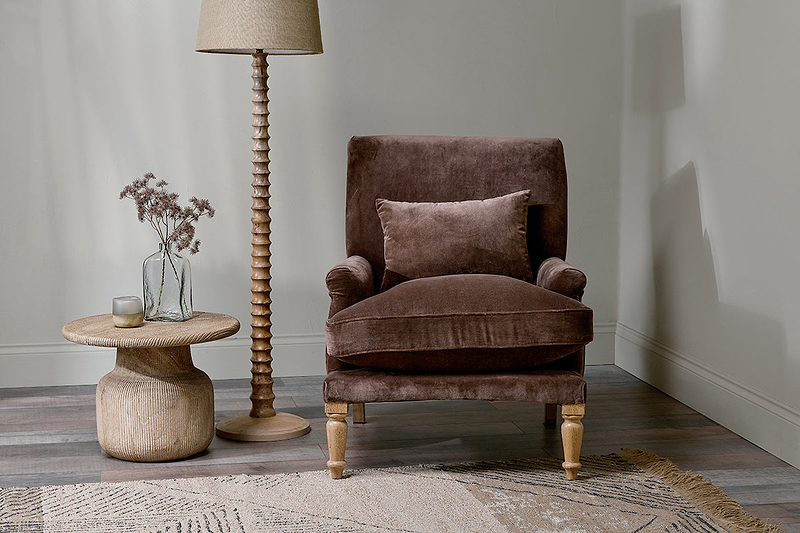 Nalla Velvet Armchair - Mocha