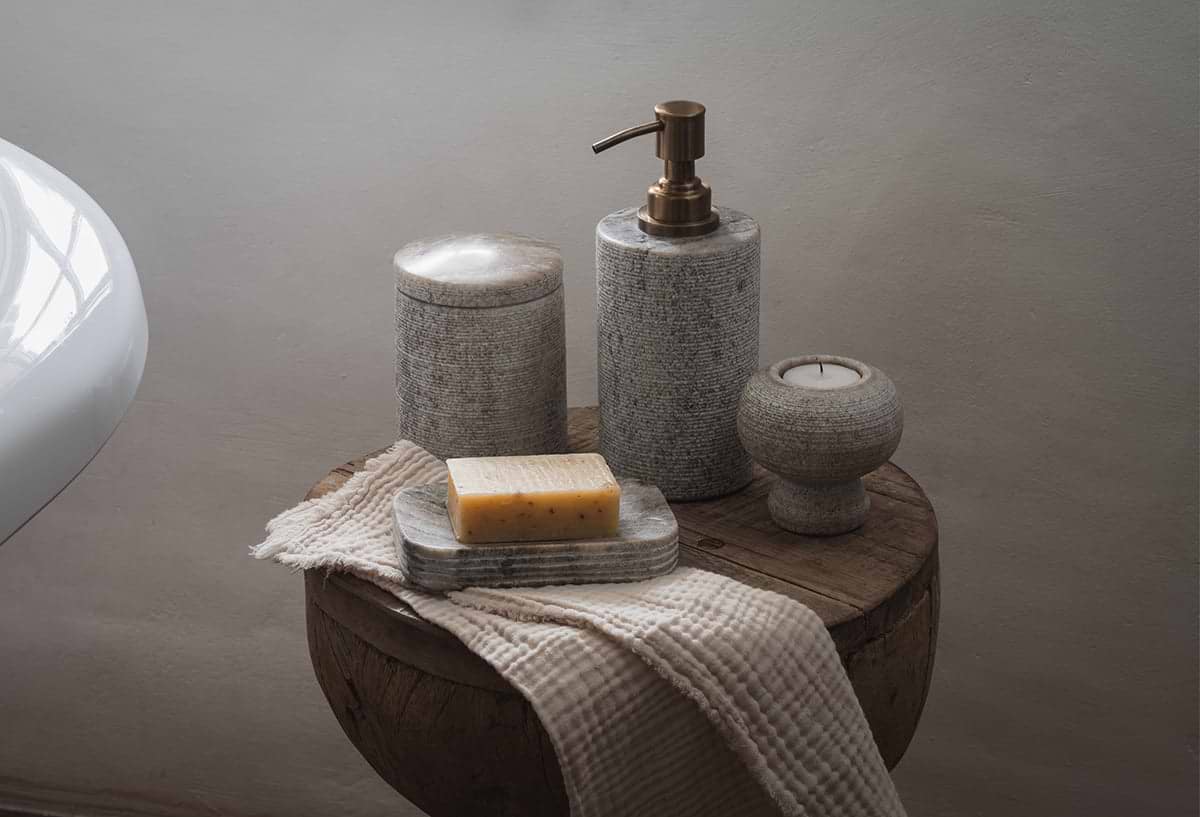 Asana Marble Soap Pump - Grey