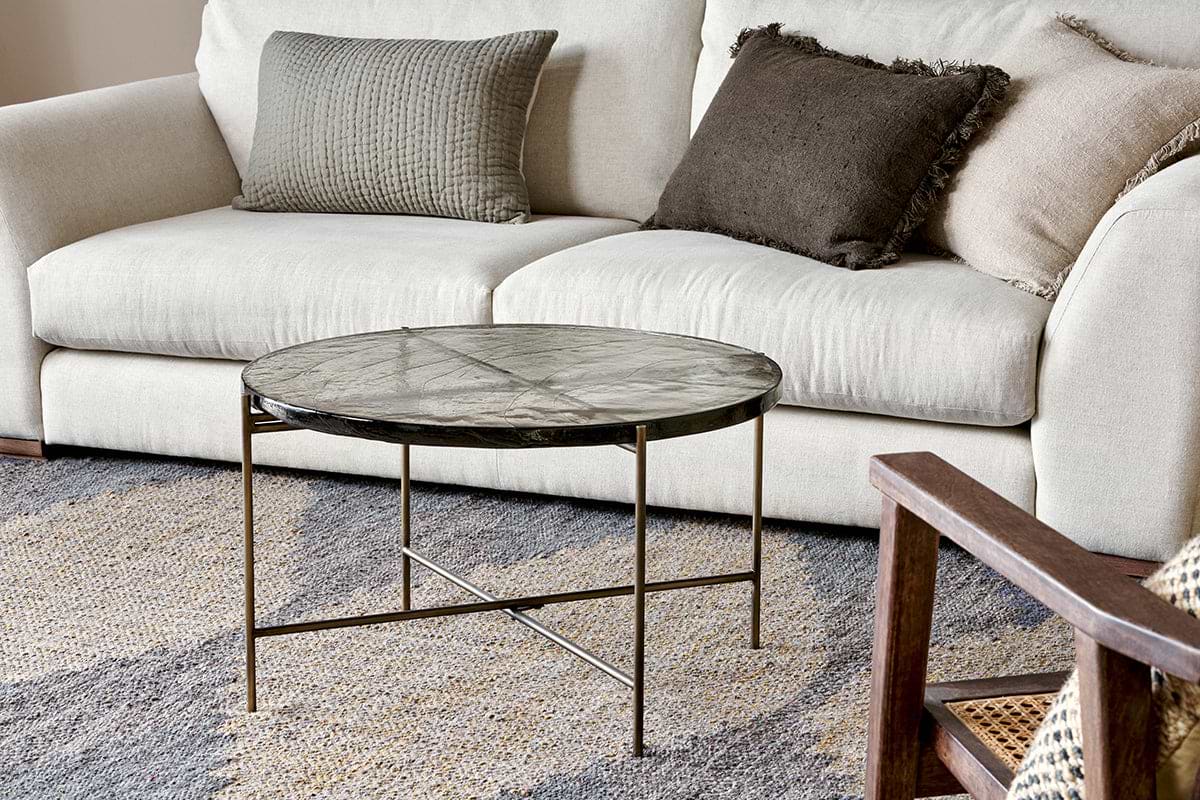 Aluva Glass Coffee Table - Clear & Antique Brass