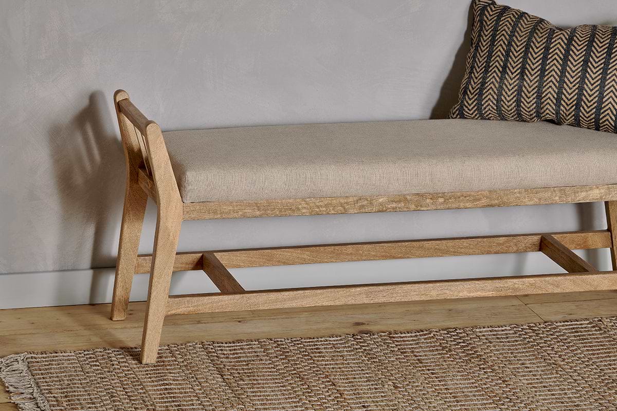 Avanthi Upholstered Sleigh Bench - Natural