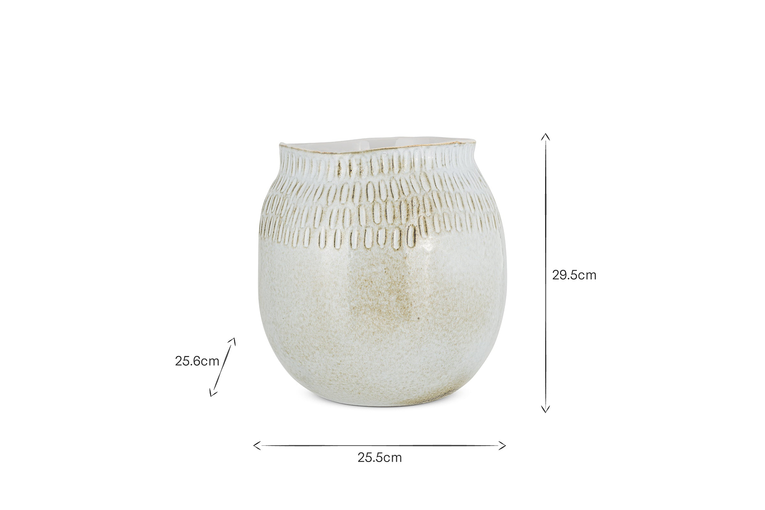 Anjuna Reactive Glaze Ceramic Vase - Off White