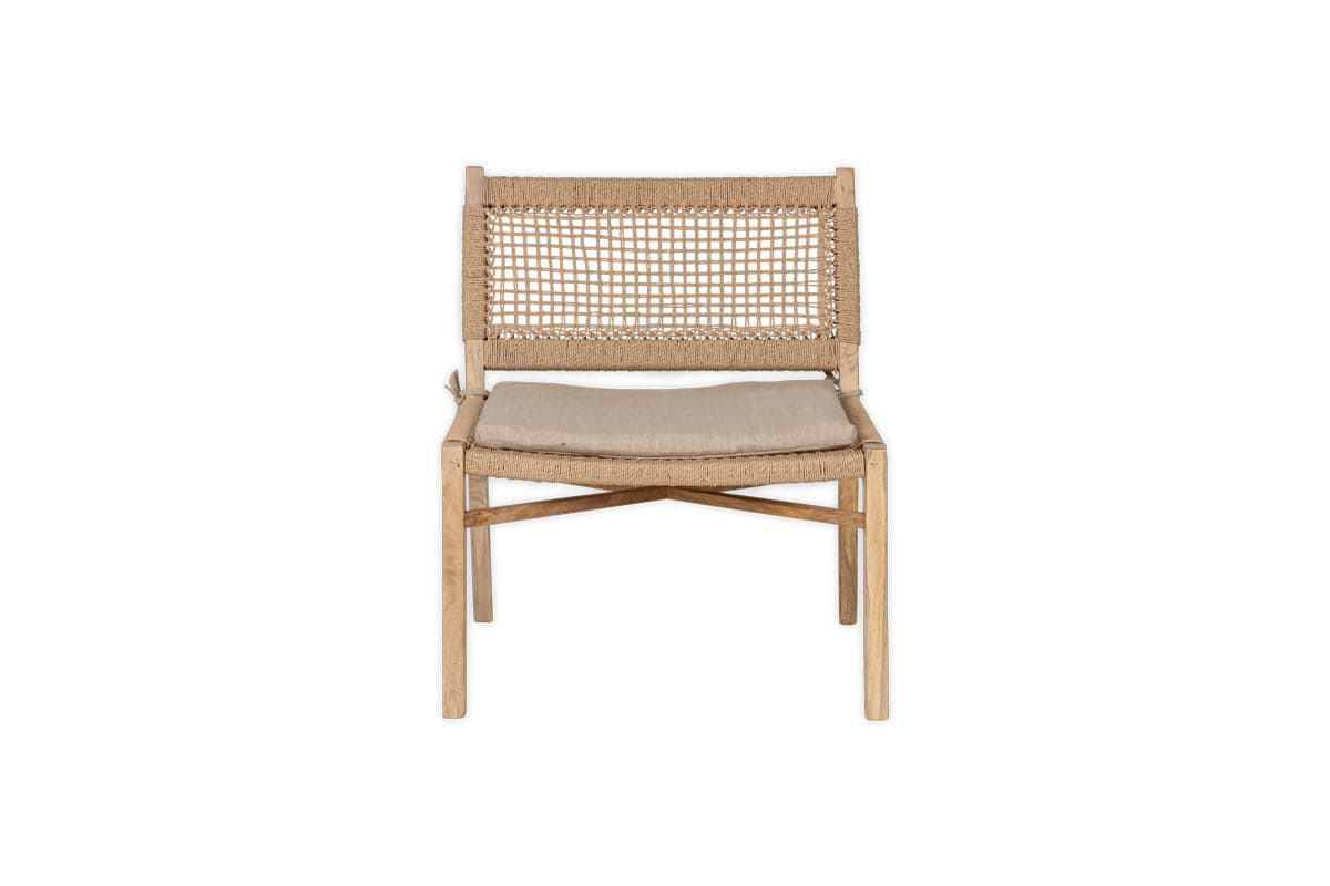 Aamani Mango Wood & Cord Occasional Chair - Natural-nkuku