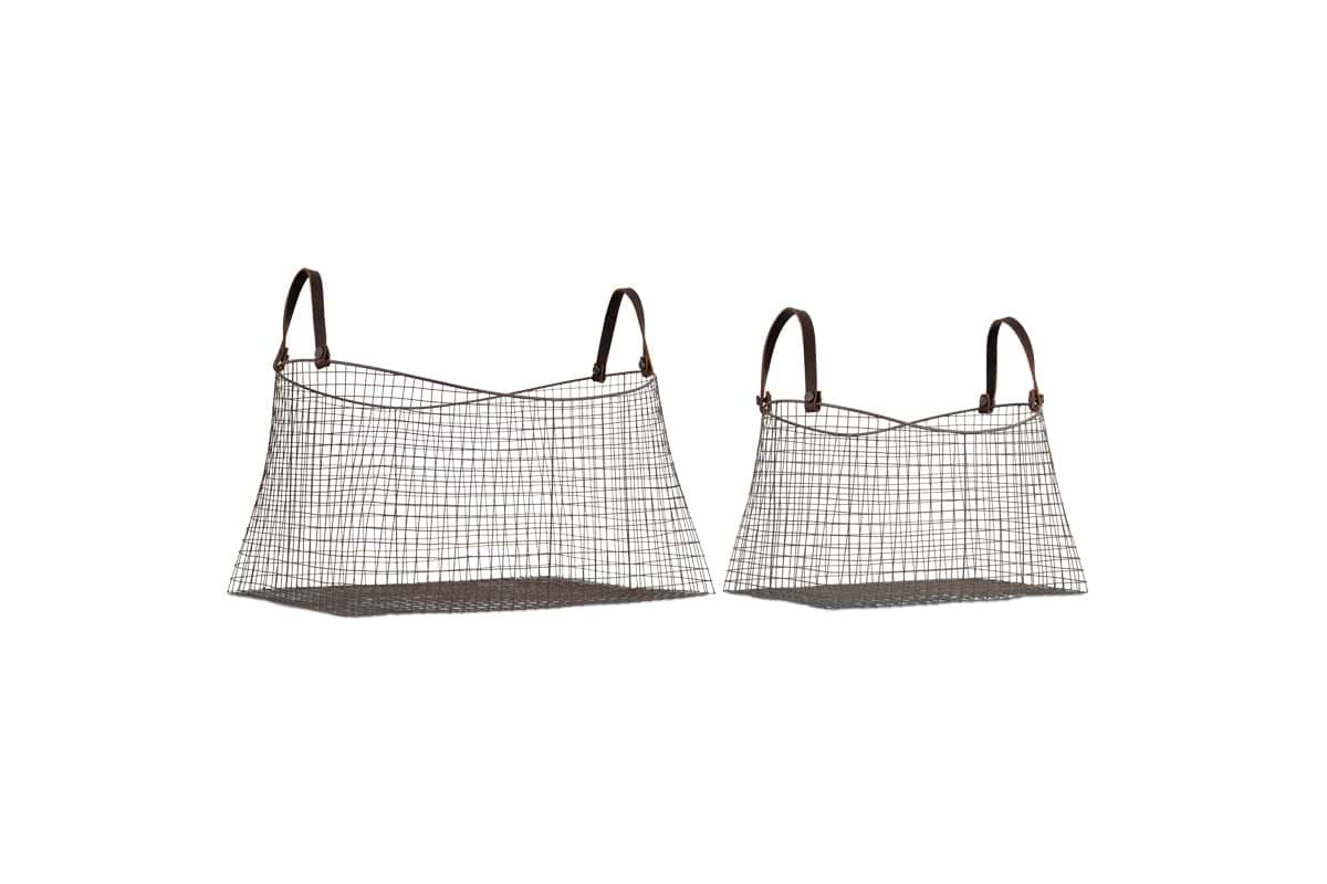 Adah Iron Baskets - Brown (Set of 2)-nkuku