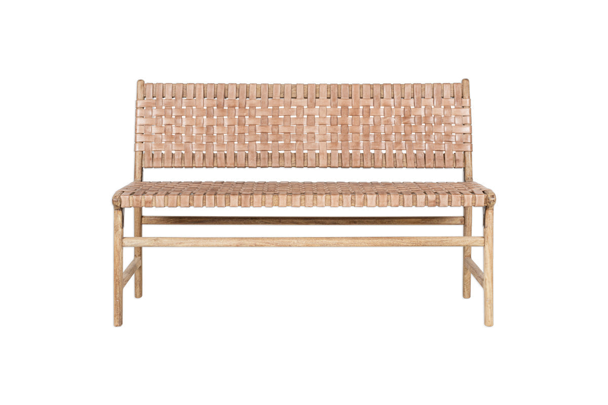 Adembi Woven Leather Bench