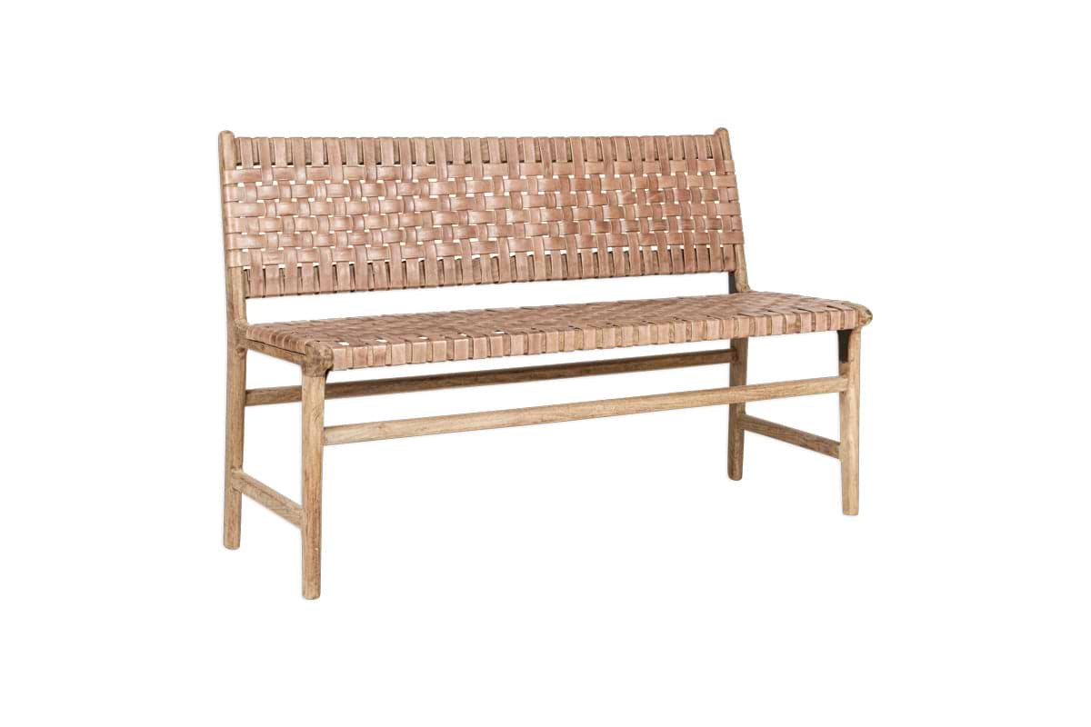 Adembi Woven Leather Bench