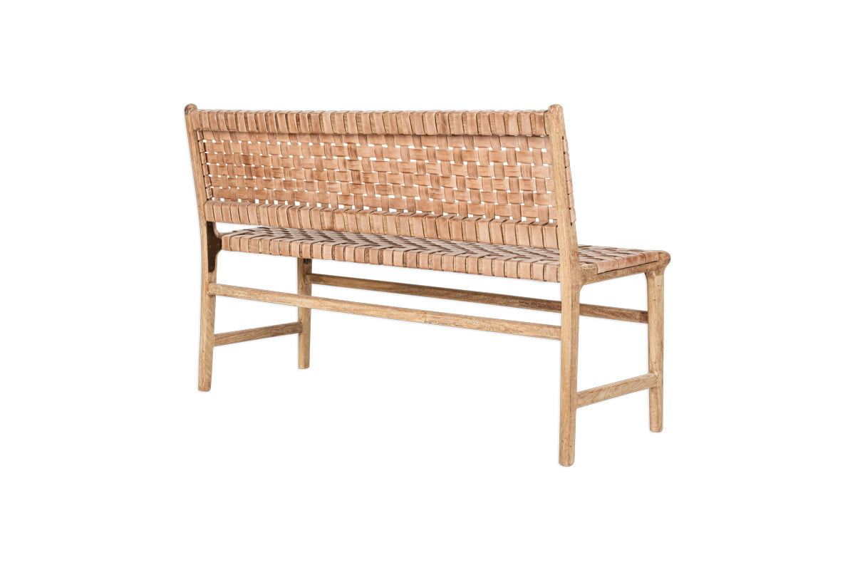 Adembi Woven Leather Bench