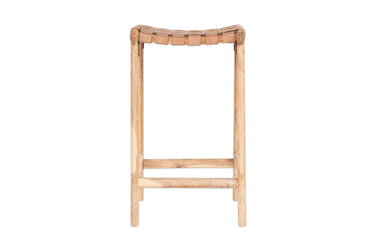 Adembi Woven Leather Counter Stool-nkuku