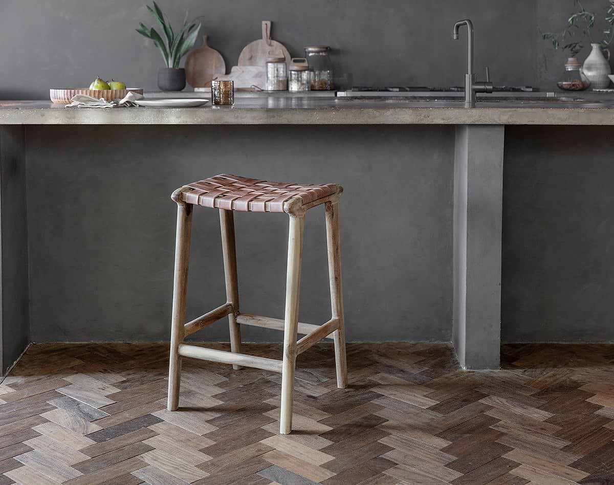 Adembi Woven Leather Counter Stool