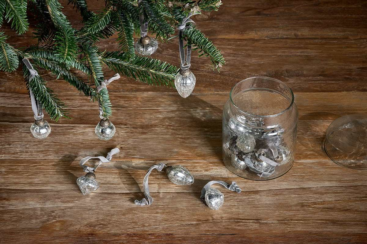 Adisa Bauble Jar - Antique Silver (Set of 16)-nkuku