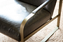 Adra Leather & Brass Occasional Chair - Moss Green- nkuku