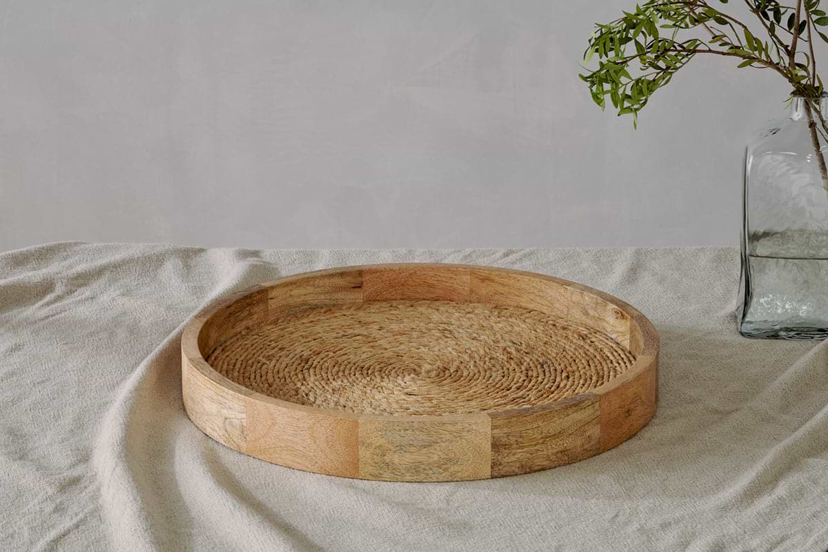 Akila Mango Wood Tray - Natural-nkuku