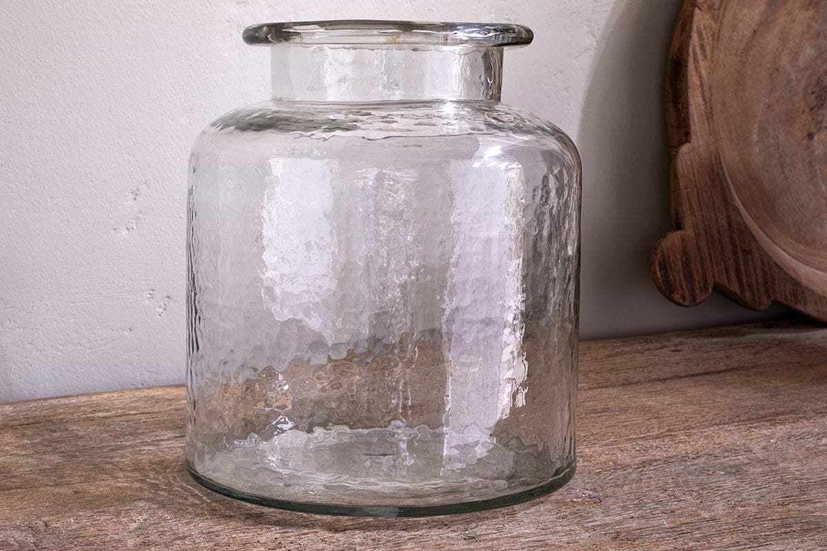 Akra Recycled Glass Vase - Clear-nkuku