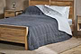 Amar Linen Bed Quilt - Charcoal-nkuku