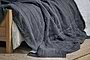 Amar Linen Bed Quilt - Charcoal-nkuku