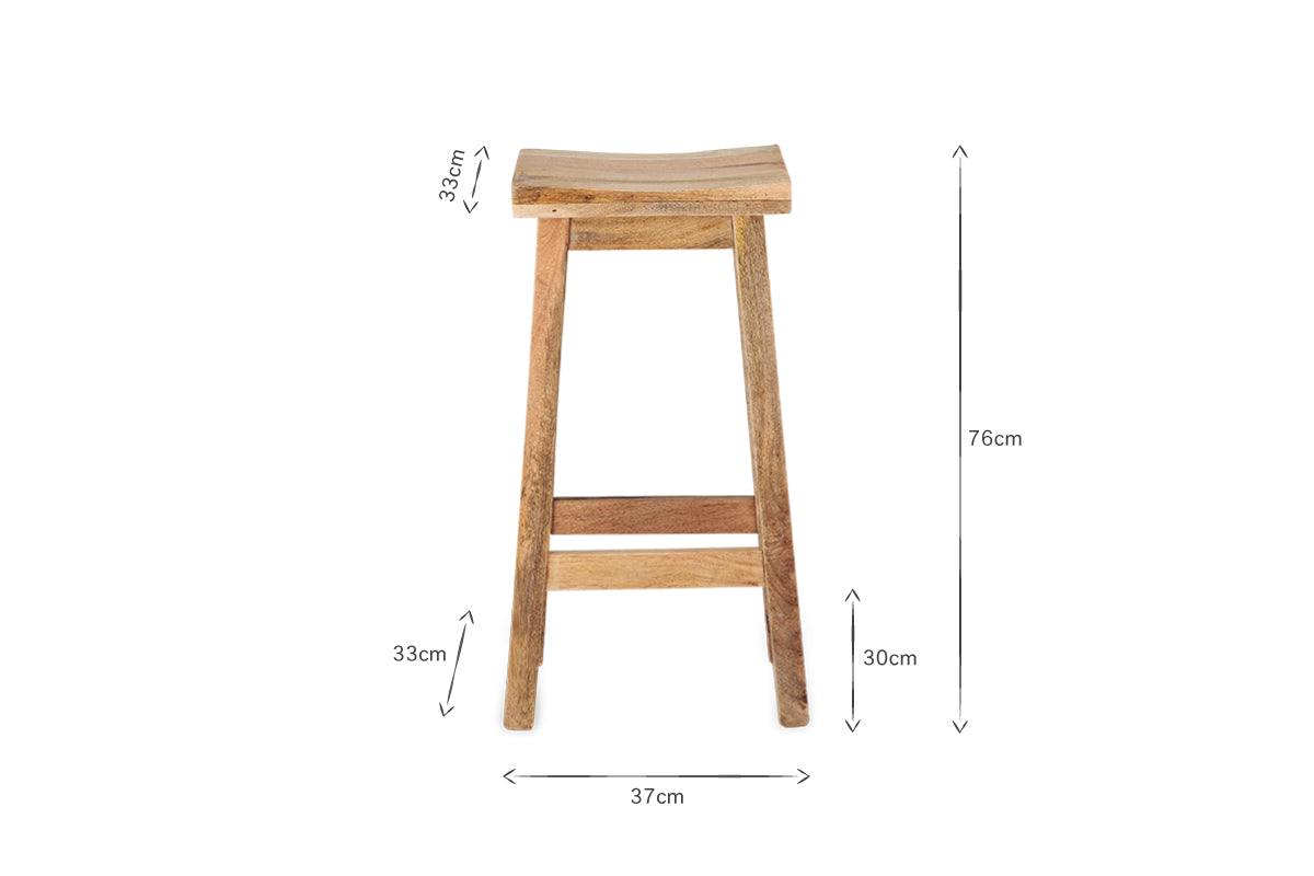 Ambi Wooden Stool - Tall-nkuku