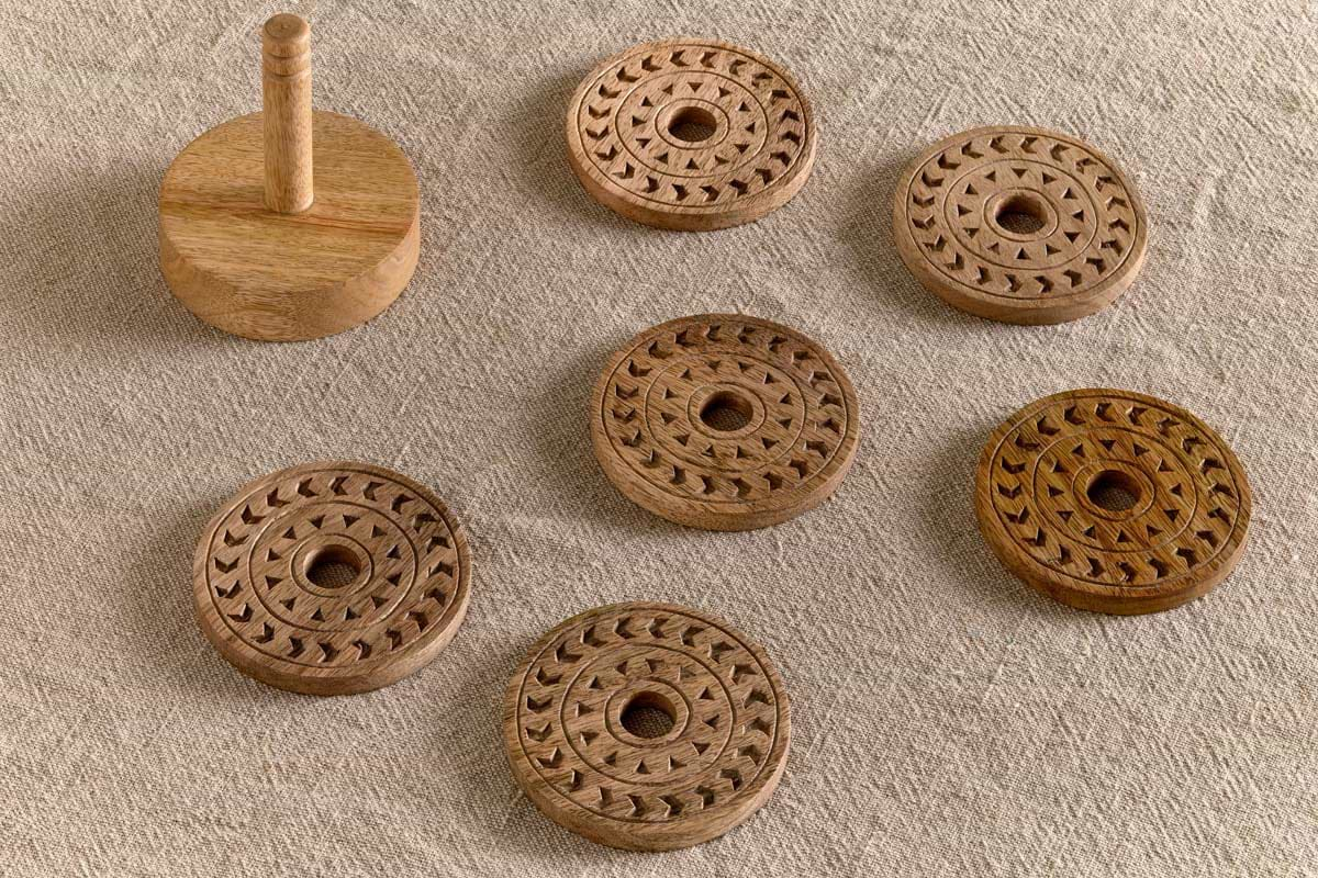 Anali Mango Wood Coasters - Natural-nkuku